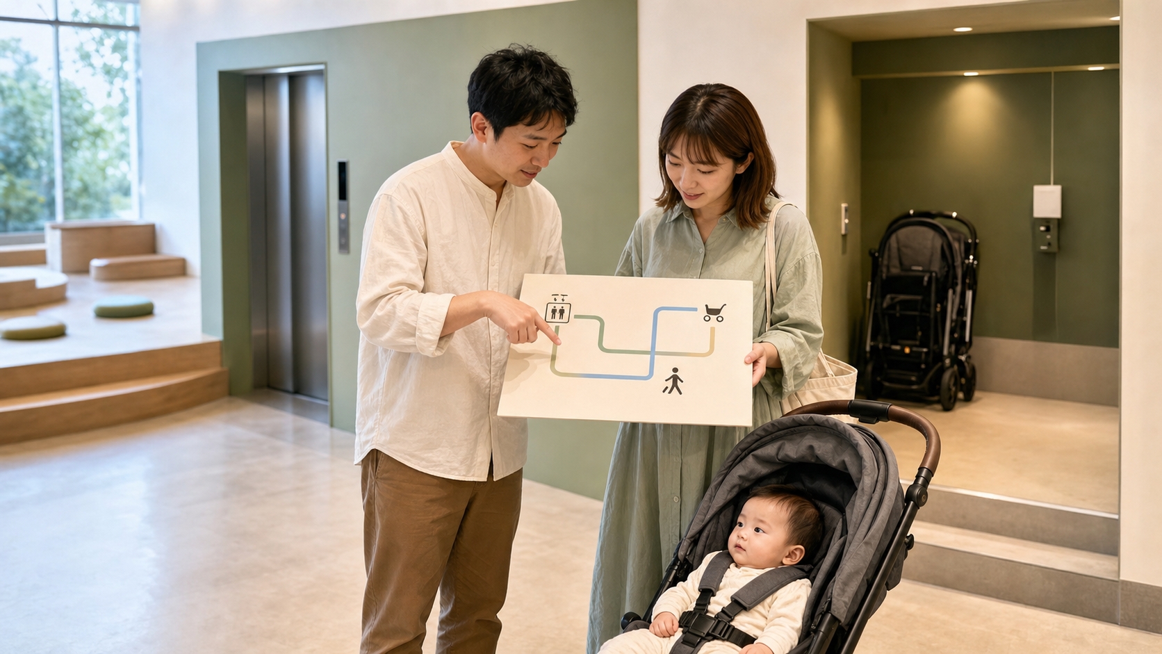 謎解き ベビーカー｜移動・預け先の確認