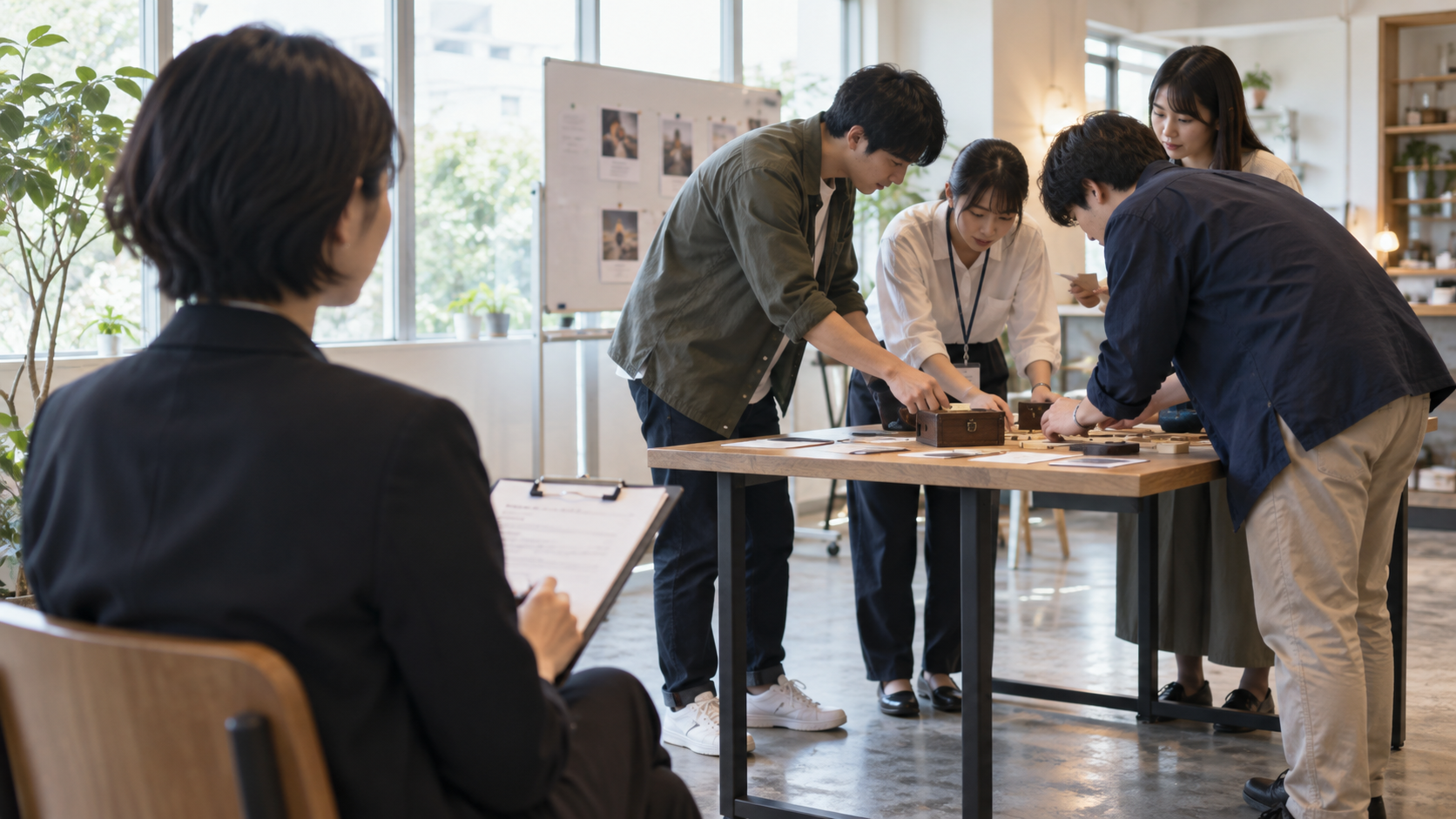 謎解き研修の評価者の配置と観察範囲