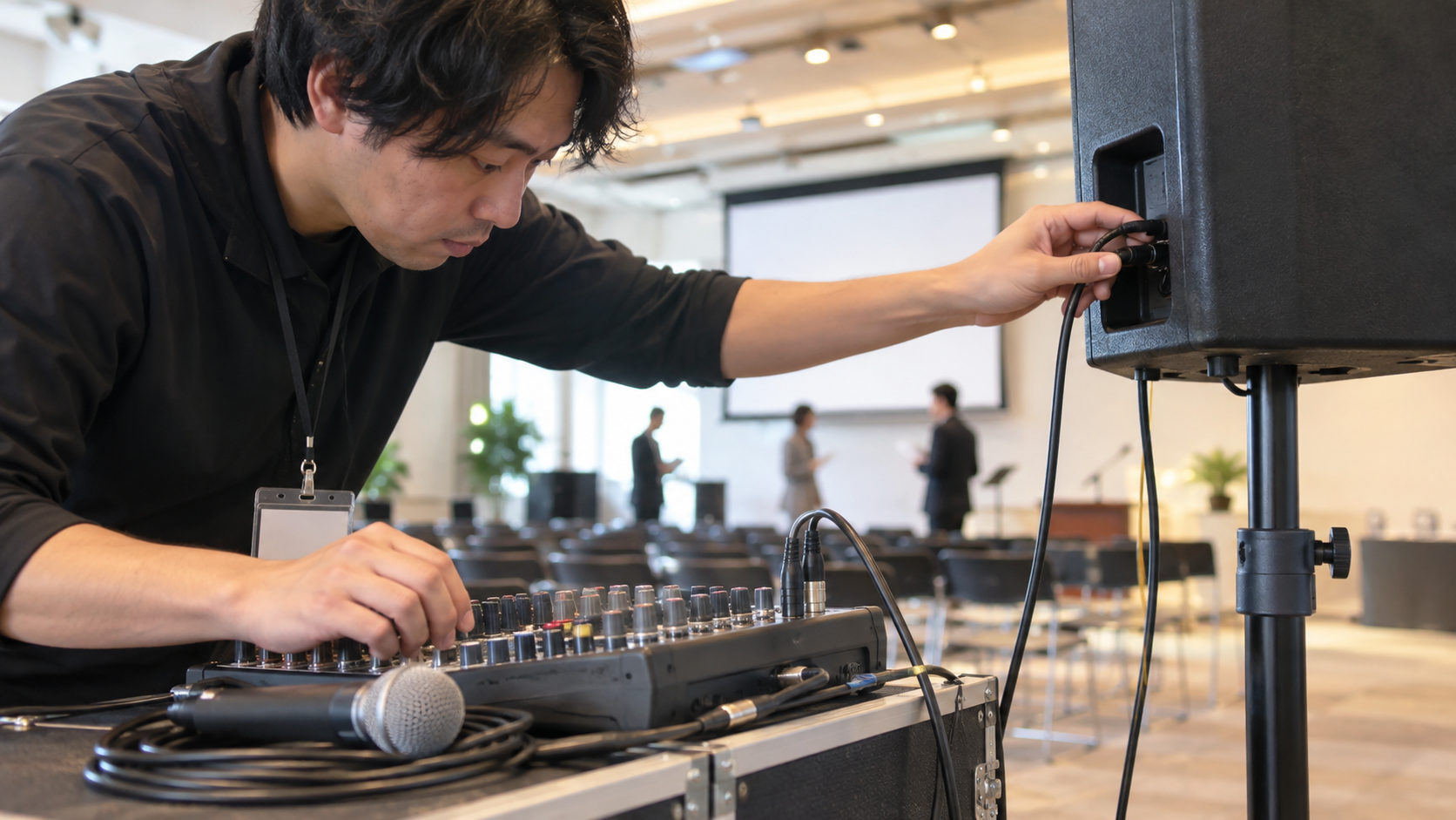 企業イベントの謎解きで音響条件を確認する