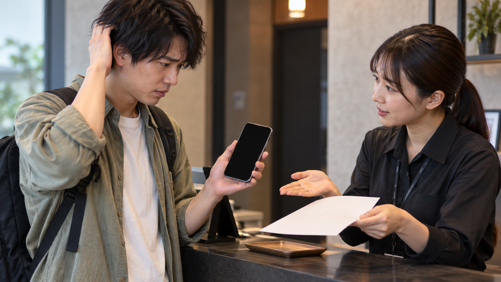 謎解き中のスマホ故障で代替手段を相談する